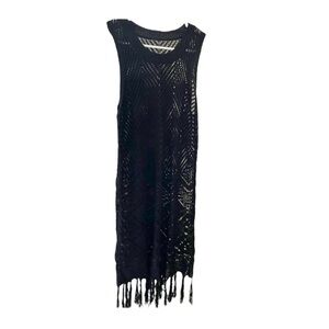 Black Knit Tank Midi Dress